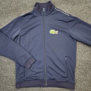 Lacoste Men Large (Based On Measurements) Full Zip Navy Track Jacket  Streetwear